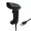 Rokas svītrkodu lasītājs QOLTEC 50863 — 1D/2D skeneris, USB vadu savienojums, LED sensors, melns, 5V, 1,8 m kabelis