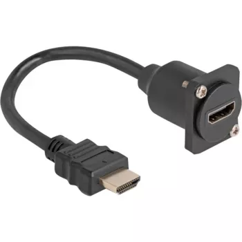 DeLOCK D-Type HDMI kabelis vīrišķais uz sievišķo melns 20 cm