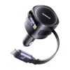 Automašīnas lādētājs Baseus Enjoyment Max 60W ar USB‑C un Lightning kabeļiem, divu portu ātrā uzlāde