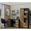 Top e Shop RS-80 BILY biroja grāmatu skapis, antracīta rāmis, amatniecības ozolkoka durvis, 7 plaukti, 2 atvilktnes, 1800×800×350 mm