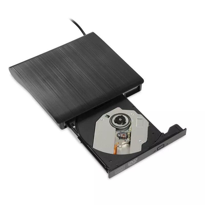DVD-ROM ārējais optiskais diskdzinis IBOX IED02, USB 3.2 Gen 1, DVD-ROM (8x) / CD-ROM (24x), melns