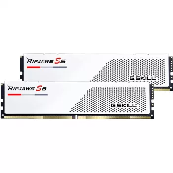 DIMM 64 GB DDR5-5600 (2x 32 GB) Dual-Kit, atmiņa balta, F5-5600J3636D32GX2-RS5W, Ripjaws S5, INTEL XMP