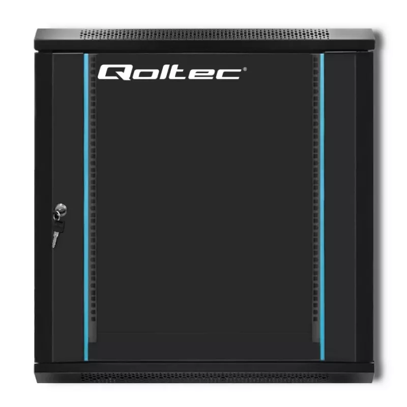 19 collu statīva skapis QOLTEC 54464 12U 600x635x450 melns