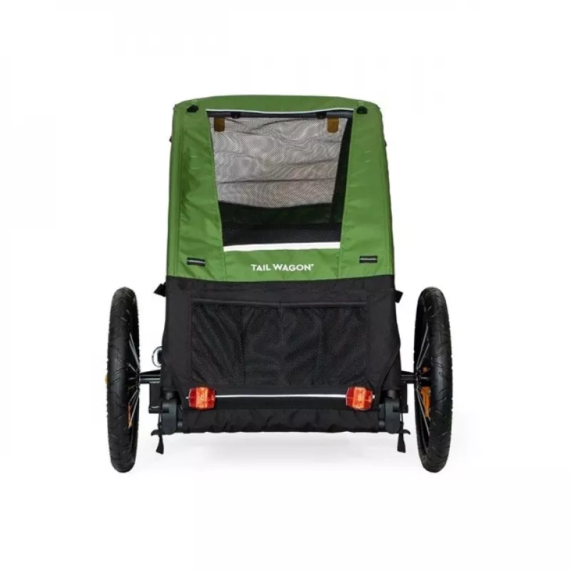 Mājdzīvnieku pārnēsātājs BURLEY Tail Wagon BU-947108 — mīkstais suņu pārnēsātājs, melns/zaļš