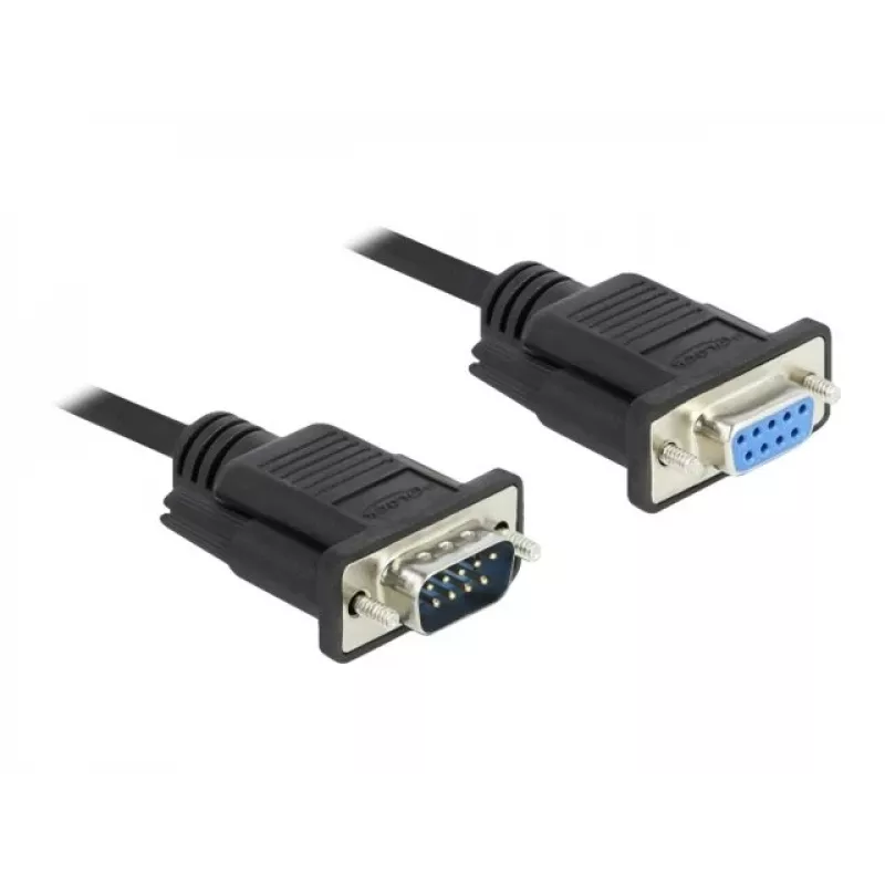Seriālais kabelis DeLOCK 86598 Melns 5m RS-232 Sub-D9
