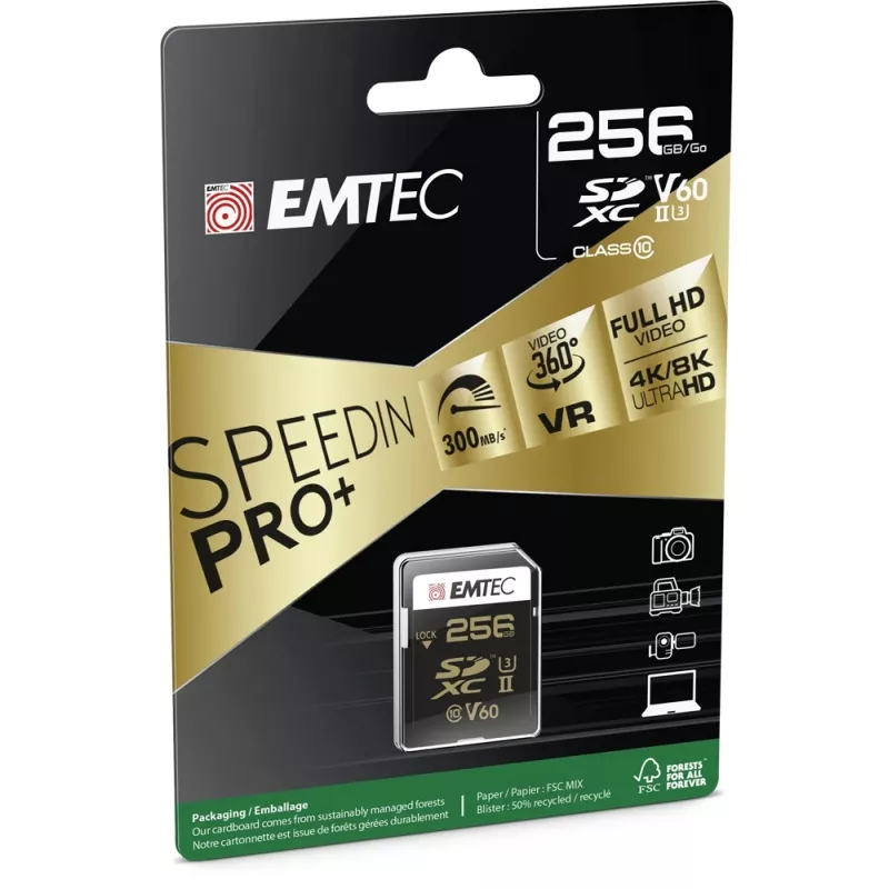 Emtec 256GB SDXC UHS-II atmiņas karte ECMSD256GUHS2V60