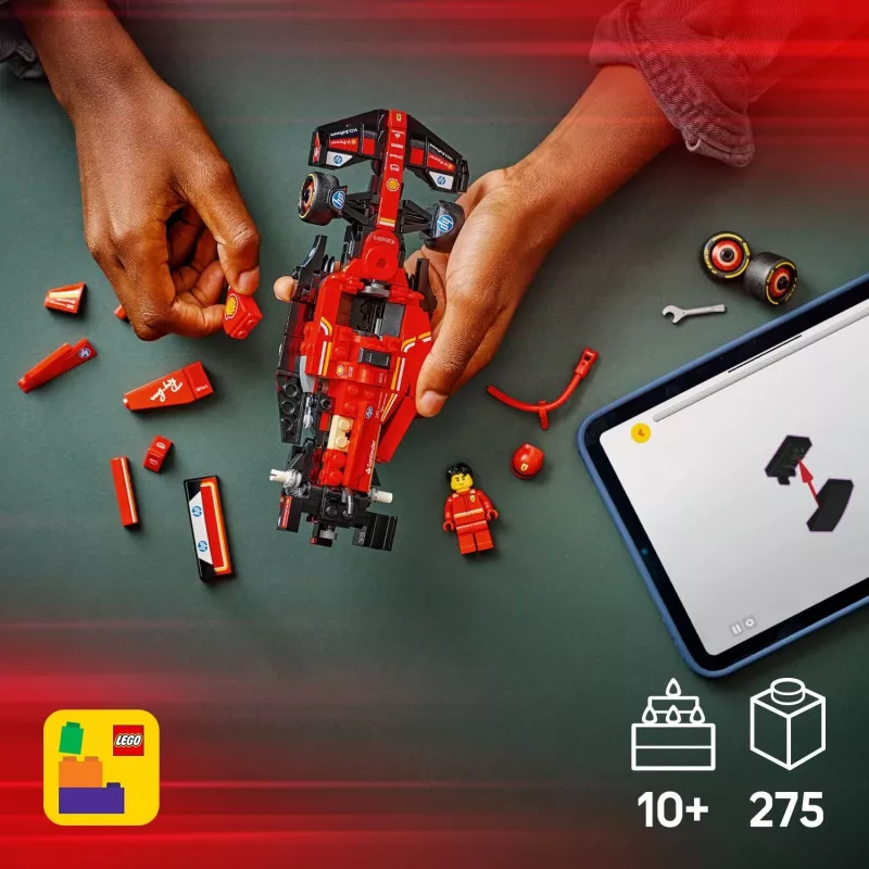 LEGO Speed Champions Ferrari SF-24 F1 sacīkšu auto komplekts 77242 — 275 gab., 1 minifigūra, 10+ gadi