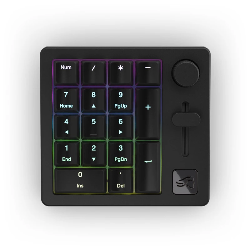 Vadu/bezvadu cipartastatūra Triton Glorious GMMK Wireless Numpad — Fox mehāniskie slēdži, melna