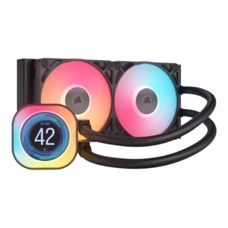 Gaisa dzesētājs Corsair iCUE LINK TITAN 240 RX LCD 12 cm melns 300–2100 RPM
