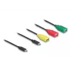 DeLOCK 4 portu USB 2.0 kabeļa centrmezgls USB Type-C uz 3 x USB-A sievišķā + 1 x USB-C vīrišķā