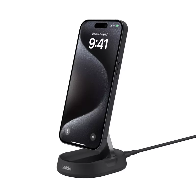 Bezvadu lādētājs Belkin BoostCharge Pro WIA008btBK ātrā uzlāde iekštelpām viedtālrunim melns
