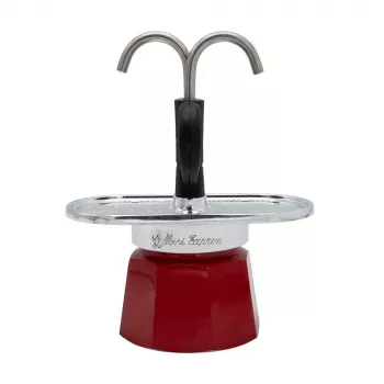 Bialetti Mini Express Magritte Moka krūze, sarkana, sudraba