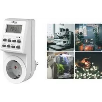 Ansmann 1260-0009 kontaktligzdas taimera slēdzis digitāla dienas programma, nedēļas programma 3680 W nejaušības funkcija, vasaras/ziemas laika pārslēgšana, programmēšanas funkcija (1260-0009)