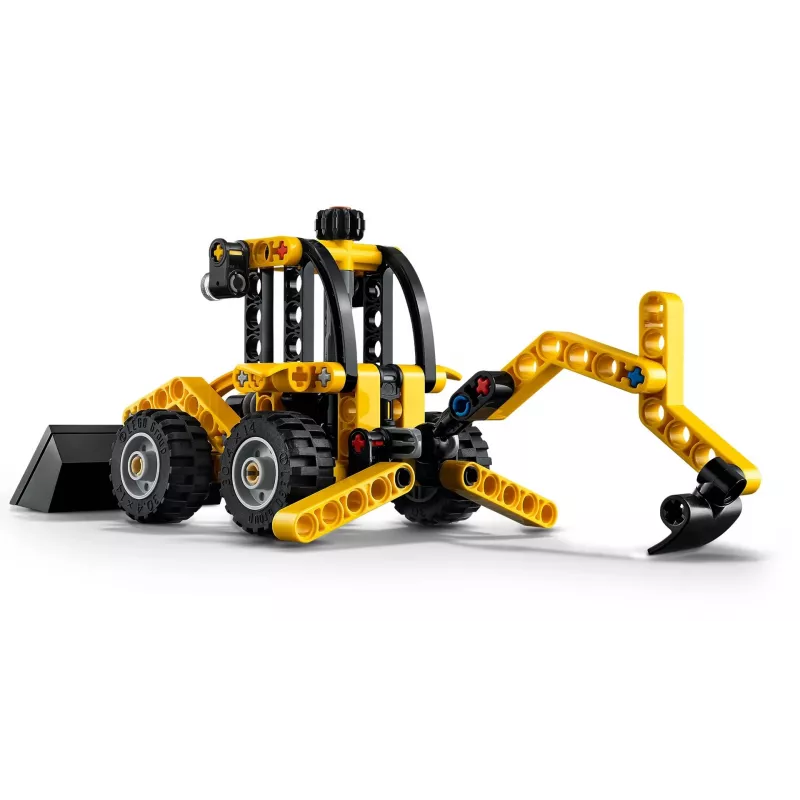 Konstrukciju komplekts LEGO Technic Backhoe Loader 42197 — šarnīrveida stūre, strādājošs iekrāvējs, 104 gab., ieteicamais vecums 7+
