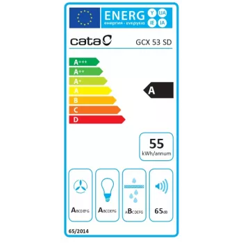 Iebūvējams tvaika nosūcējs CATA GCX 53 SD — 530 mm platums, 750 m³/h, metāla tauku filtri, skārienjutīga vadība, pelēks