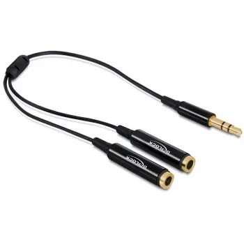 Audio kabelis DeLOCK 65356 0,25m 3,5mm 2 x 3,5mm Melns