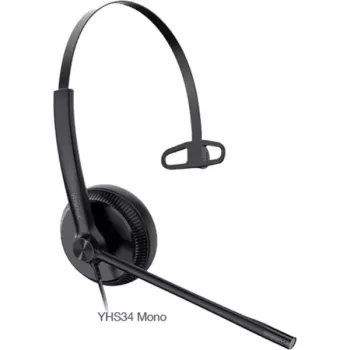Yealink YHS34 Lite Mono austiņas, vadu, galvas stīpa, birojam/zvanu centram, melnas
