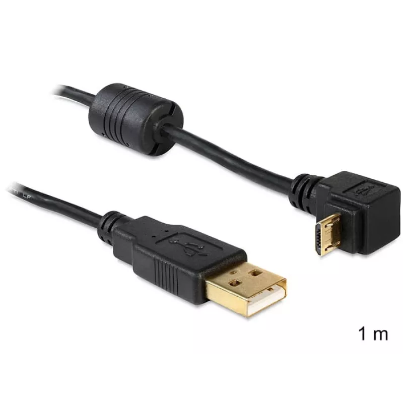 USB kabelis DeLOCK USB2.0 1m Micro-USB B Melns