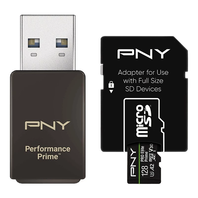 Atmiņas karte microSDXC Elite Prime 128GB + SD adapteris + USB-A karšu lasītājs