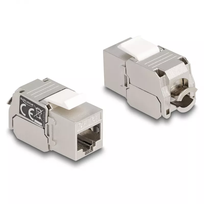 DeLOCK Keystone modulis RJ45 ligzda uz LSA Cat.6A ar LED sudrabbalts