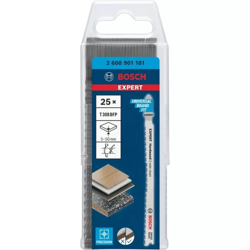 Bosch Expert Hardwood 2-side clean T 308 BFP finierzāģa asmeņi, 25 gab. (2 608 901 181)