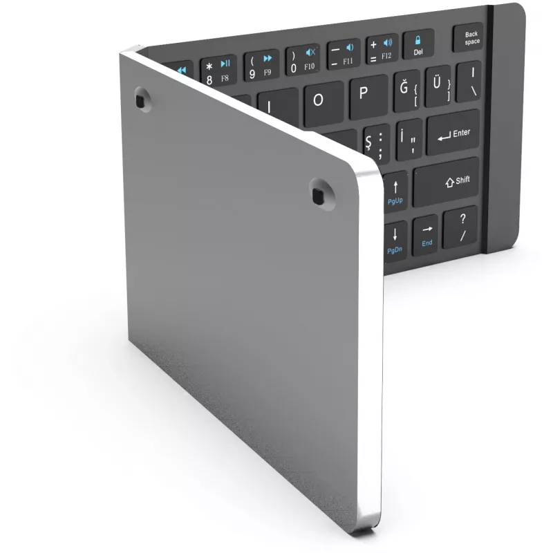 Bezvadu tastatūra Inca IBK-579BT Bluetooth 66 taustiņi metāliski sudrabota