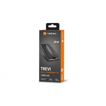 NATEC TREVI SLIM Q V2 Litija polimēra (LiPo) 10000 mAh Melns