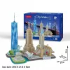 3D Puzzle CubicFun New York City City Line, 123 gabali, 370×420 mm, vecums 8+