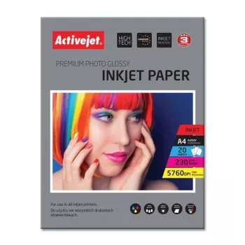 AktīvJet AP4-230G20 spīdīgs fotopapīrs A4, 230 g/m², 20 lapas