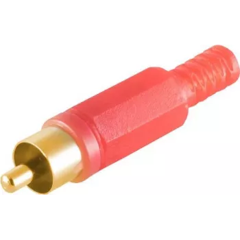 RCA (Cinch) spraudnis ShiverPeaks 51400-RG — sarkans, zeltīti kontakti