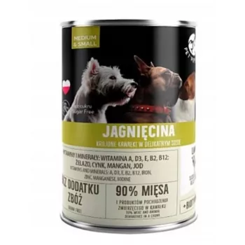 Mitrā suņu barība PetRepublic DOG 400 g, gabaliņi mērcē ar jēra gaļu maziem un vidējiem suņiem