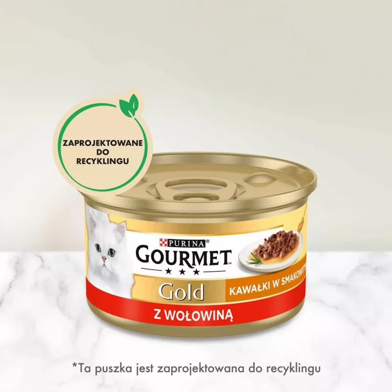 GOURMET Gold Sauce Delight Beef - mitrā kaķu barība - 85 g