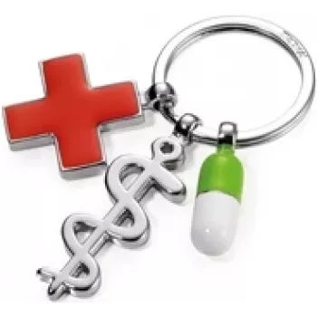 Atslēgu piekariņš TROIKA GET WELL Daudzkrāsains Sudraba Metāls 60 mm