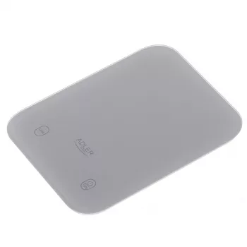 Virtuves svari Adler AD 3181, rūdīts stikls, 10 kg ietilpība, 1 g precizitāte, LCD displejs, pelēki