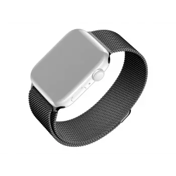 FIXED nomaiņas sietiņa siksna Apple Watch — saderīga ar 42/44/45/46/49 mm (melna)