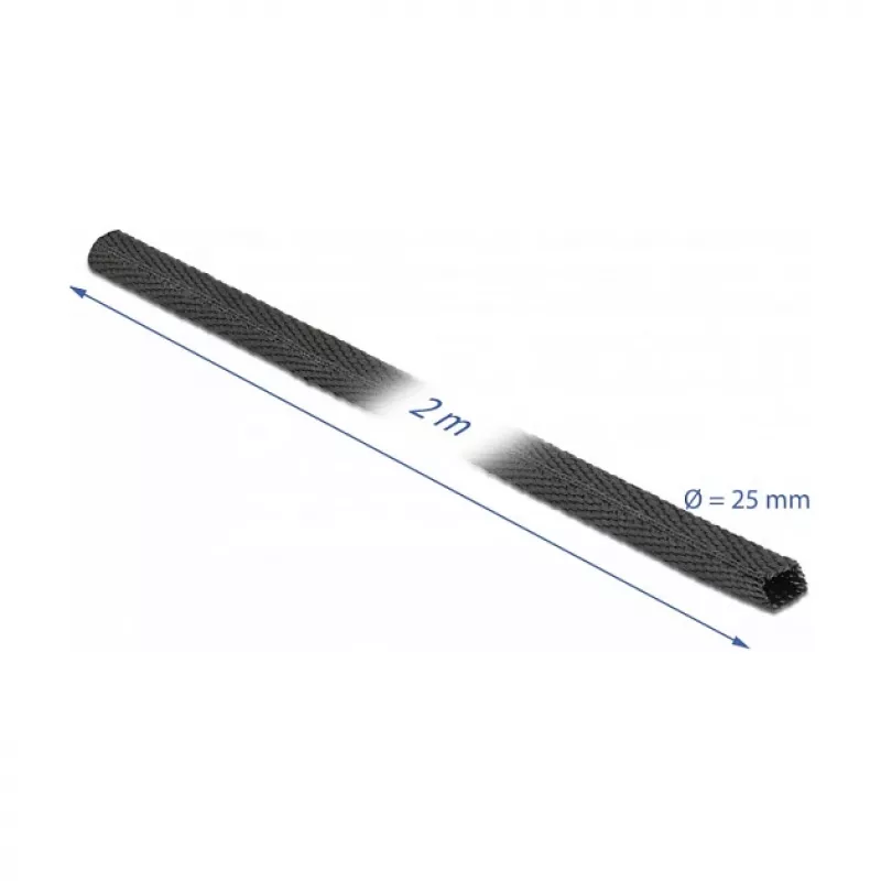 Termokambrika DeLOCK 20795 2 m x 25 mm melna