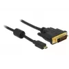 Video kabeļa adapteris DeLOCK 83586 Micro-HDMI–DVI-D 2m Melns