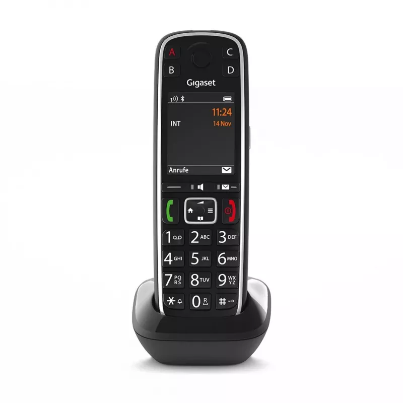 Gigaset E720HX Analog/DECT telefons ar zvanītāja ID, melns