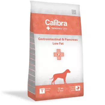 Sausā suņu barība Calibra VD Gastrointestinal Pancreas Low Fat 12 kg — pieaugušiem suņiem, lasis, ar zemu tauku saturu, bez lipekļa un sojas