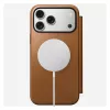Mobilo tālruņu apvalks Nomad Modern Leather Folio vāciņš iPhone 17 Pro Max — brūngans, der līdz 17,5 cm (6,9 collu) ekrānam, 4 karšu kabatas
