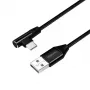 LogiLink - USB kabelis - USB-C (vīr.) leņķveida uz USB (vīr.) taisns - USB 2.0 - 5 V - 3 A - 1 m - Melns