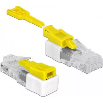 Delock 85334 RJ45 pieslēgvietas bloķētāju komplekts, 5 gab., balts/dzeltens