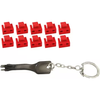 Port blocker ShiverPeaks 08-01033 Red RJ-45 with key
