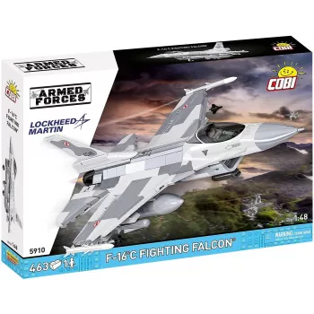 Konstruktoru komplekts Cobi F-16C Fighting Falcon — 463 detaļas, mēroga modeļa būvēšanas komplekts