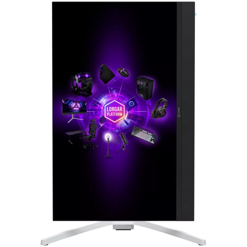 LORGAR 27MP1, UHD MiniLED spēļu monitors Pro, 27 inch (3840*2160) ātrs IPS plakanā ekrāna monitors, melns/piena pelēks