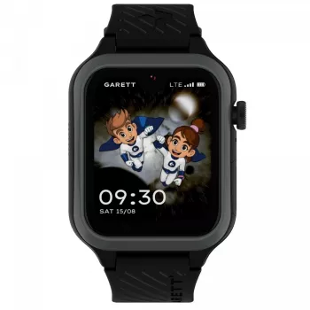 Viedpulkstenis Garett Kids Essa 2 4G Melns — bērnu GPS pulkstenis ar 4G savienojumu