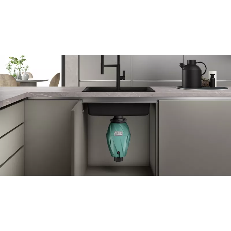 Elleci | Virtuves atkritumu smalcinātāji | TDH00750 | 500 W | 1070 ml | 2800 RPM | Zaļš