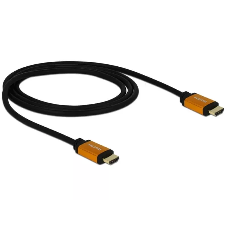 HDMI kabelis DeLOCK 85727 1m Type A vīriešu uz vīriešu melns zelta
