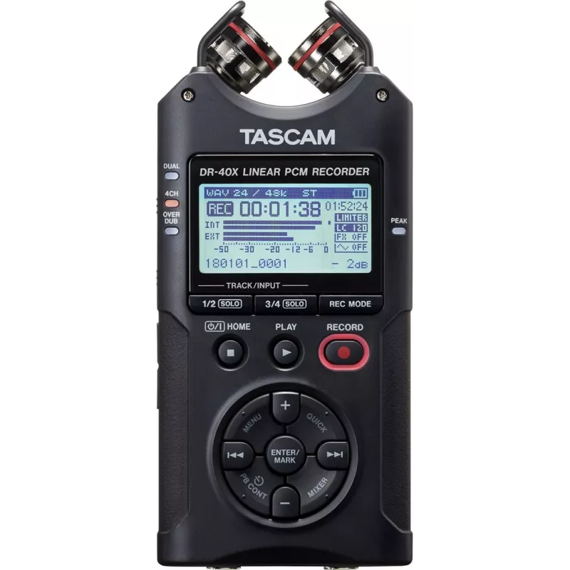 Tascam DR-40X - pārnēsājams digitālais diktofons ar USB saskarni, 2 x stereo ieraksts