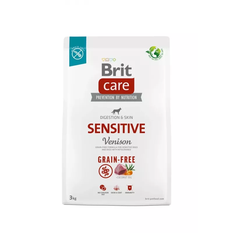 Brit Care Grain-free Sensitive Venison sausā barība suņiem 3 kg